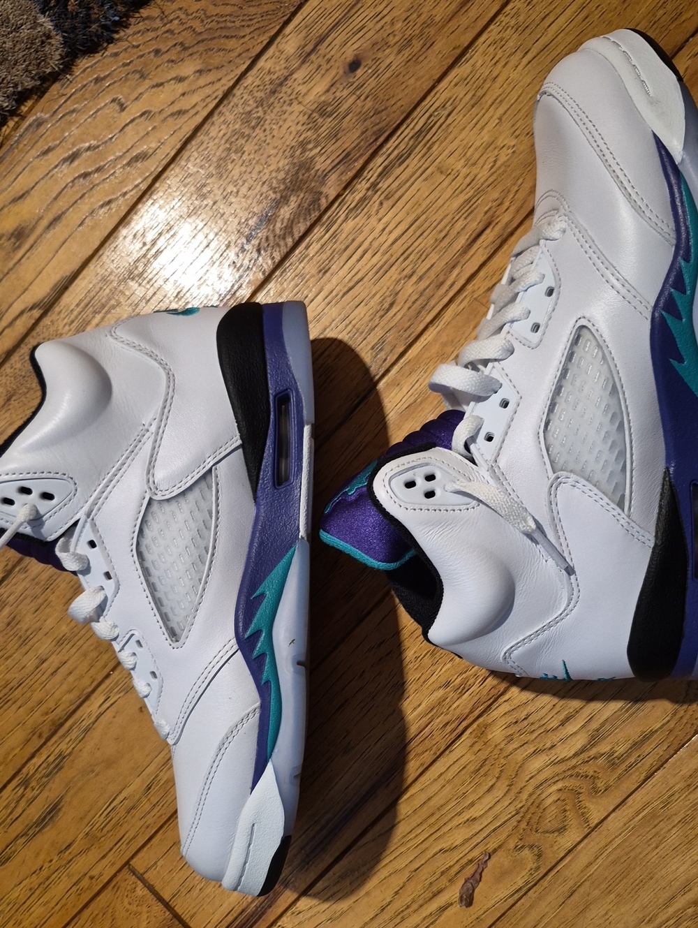 Air Jordan 5 Retro Og Sneakers with Teal and Purple Accents